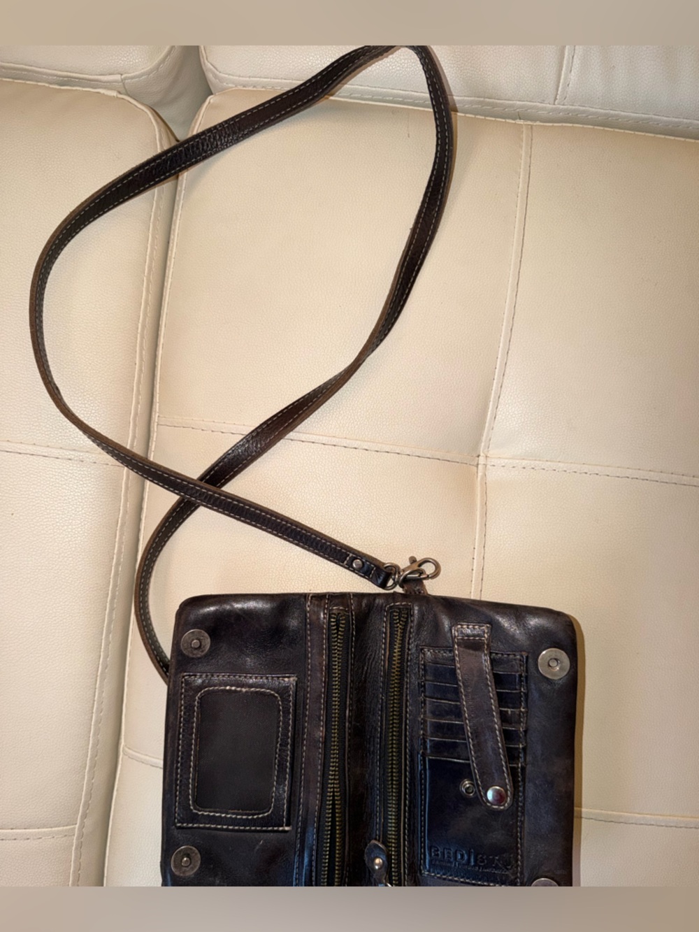 Women’s Leather Crossbody Bag - Dark Brown